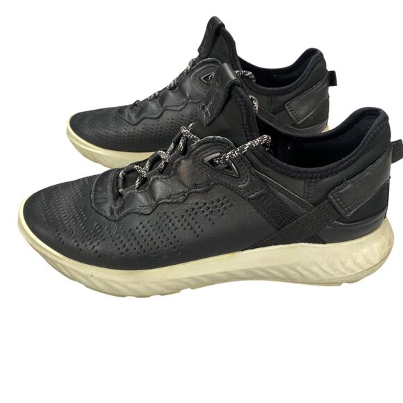 ECCO ST.1 Lite Athletic Sneakers Womens Size 8 Black Perforated Leather Lace Up - Picture 10 of 15